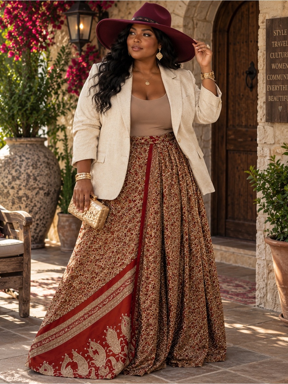 Indian Reversible Silk Wrap Skirt